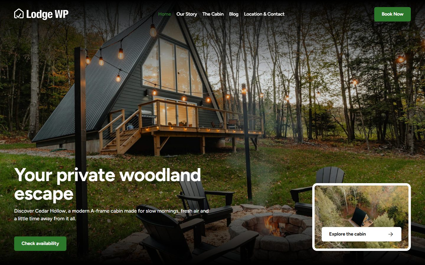 Cedar Hollow demo homepage