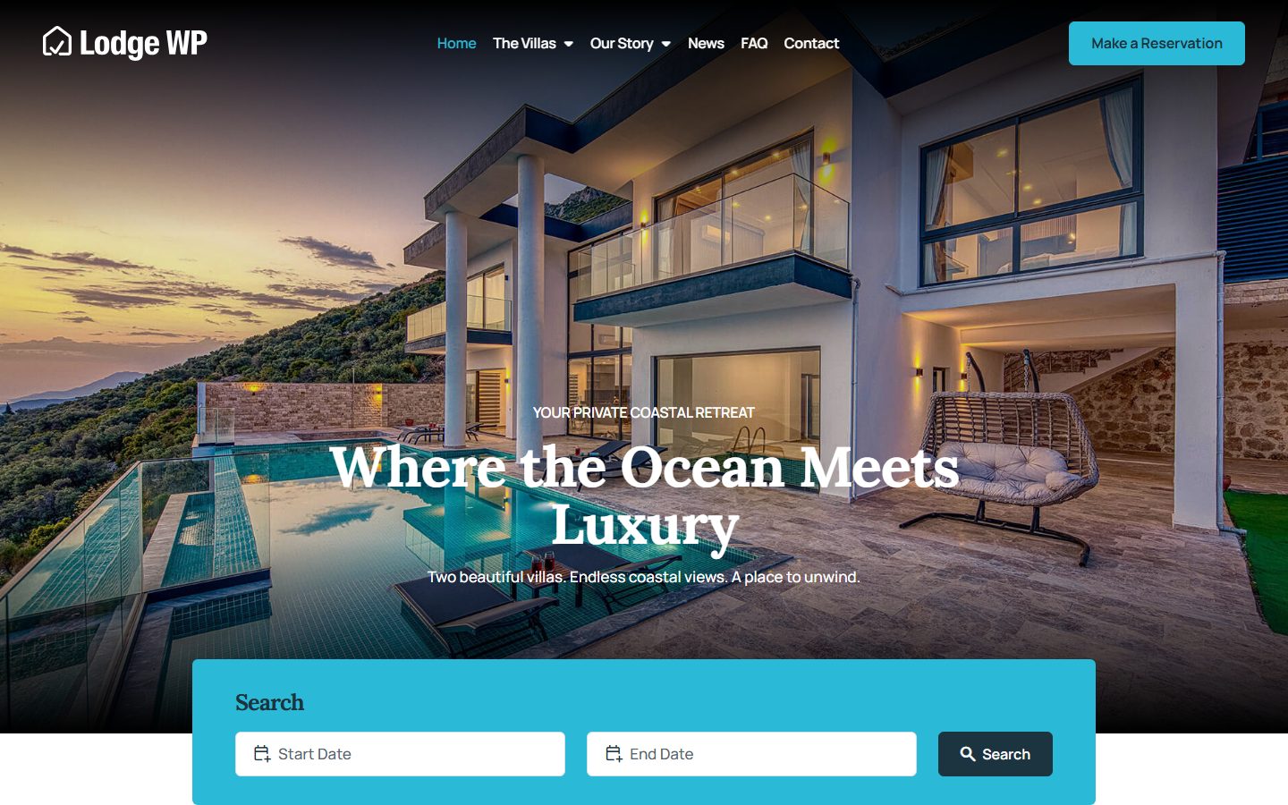Ocean Villa demo homepage