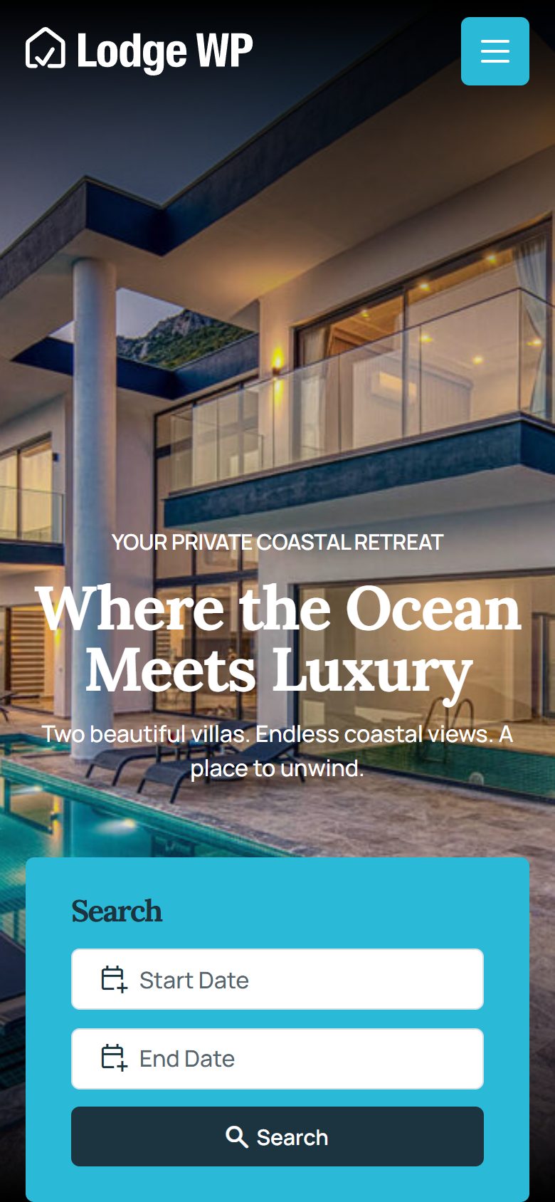 Ocean Villa demo on a phone