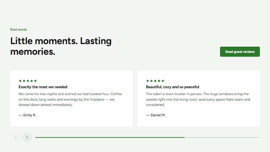 Testimonials module preview