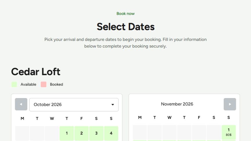 WP Booking System Embed module preview